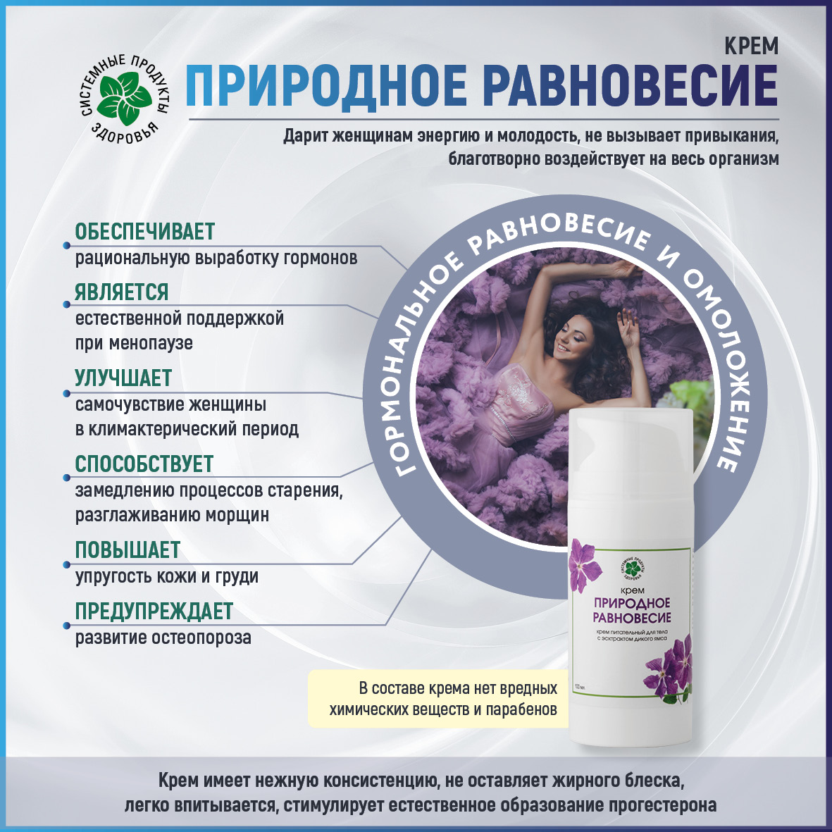 Крем для поддержки гормонального статуса «Природное равновесие», туба, 100 г        